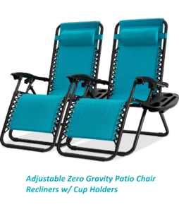 Adjustable Zero Gravity Patio Chair Recliners & Cup Holders