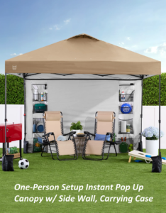Pop Up Canopy with Side Wall & Carrying Case